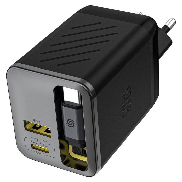 Sieninis įkroviklis 67W su USB-C laidu juodas