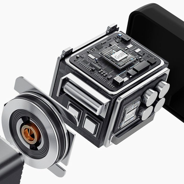 Sieninis įkroviklis 67W su USB-C laidu juodas