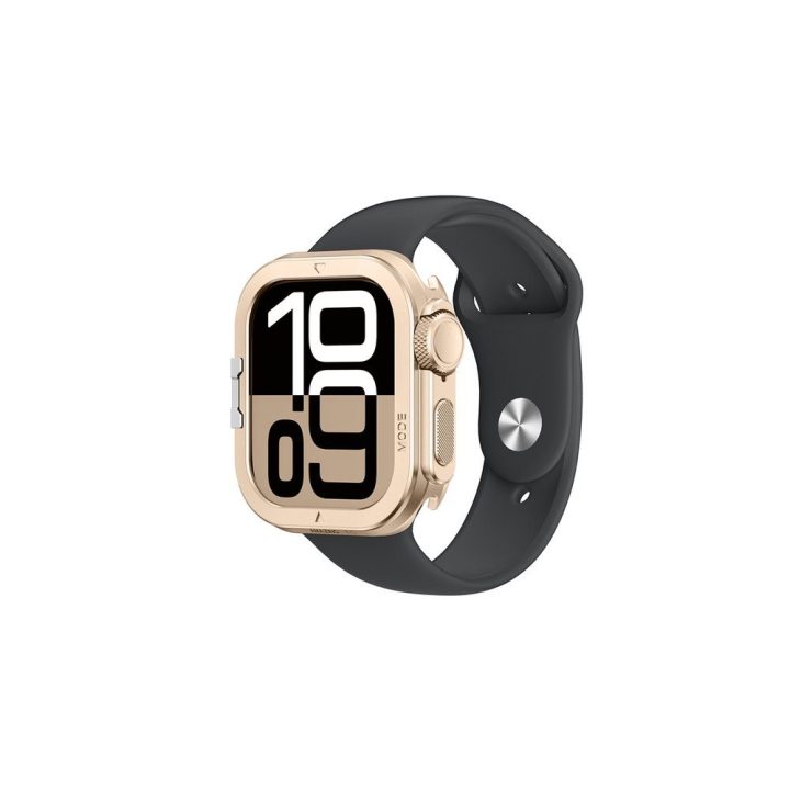 Apple Watch 11 dėklas metalinis auksinis AmazingThing
