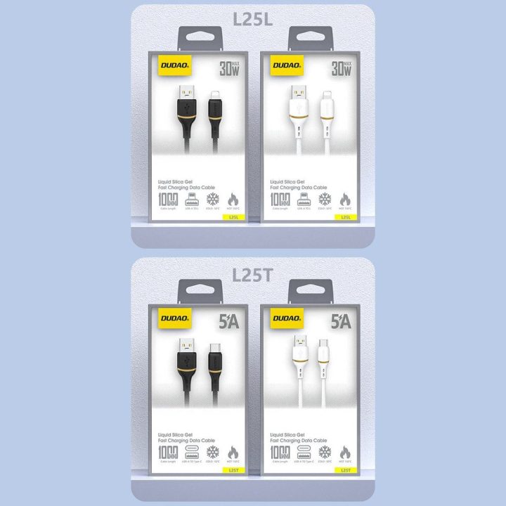 Įkrovimo laidas USB-C baltas silikoninis 1m