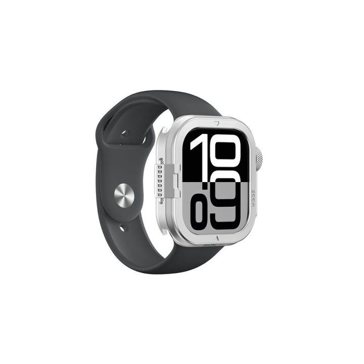 Apple Watch 11 dėklas metalinis sidabrinis AmazingThing
