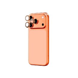 iPhone 17 Pro kameros stikliukas su oranžiniu rėmeliu AmazingThing