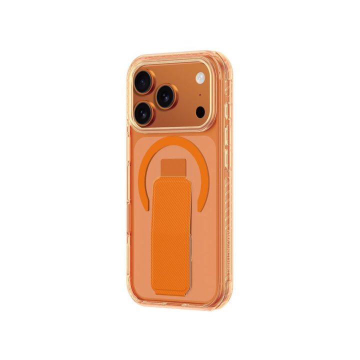 iPhone 17 Pro dėklas su laikikliu ir MagSafe oranžinis AmazingThing