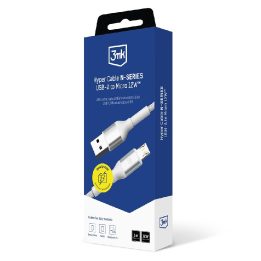 Krovimo laidas USB-A į MicroUSB baltas 1m