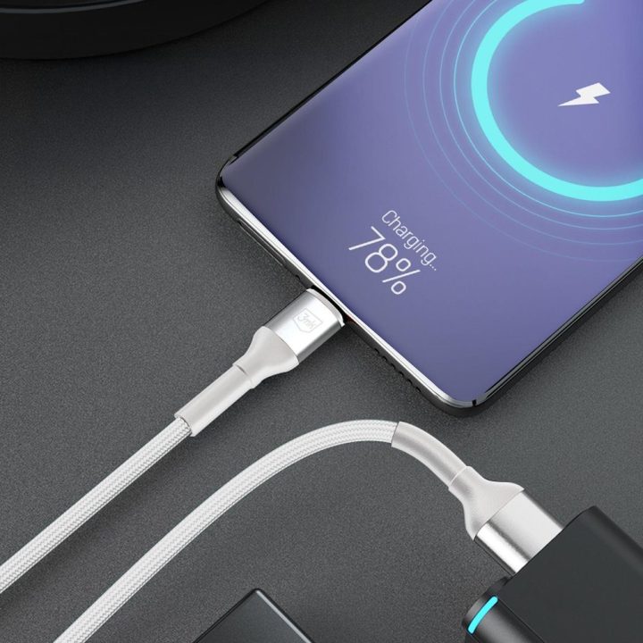 Krovimo laidas USB-A į MicroUSB baltas 1m