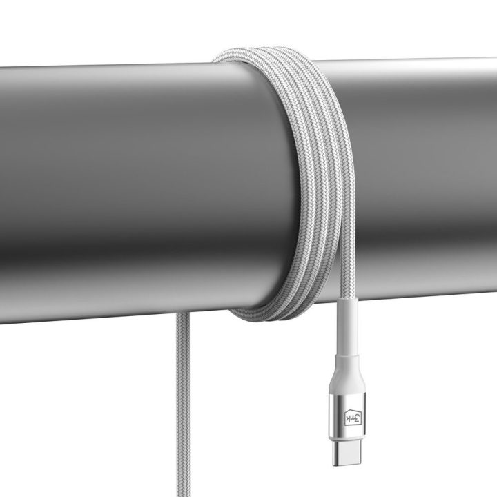 Įkrovimo laidas USB-C baltas pintas 1m