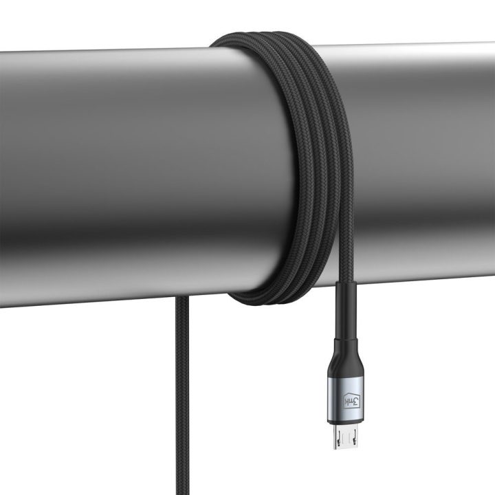 Įkrovimo laidas USB-A į MicroUSB juodas pintas