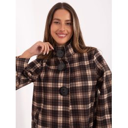 Paltas rudas languotas su didelėmis sagomis ITA