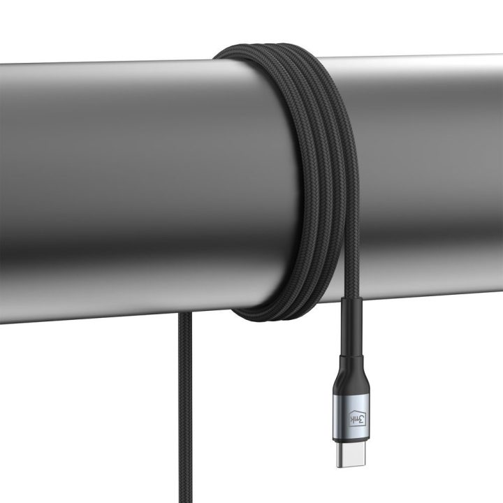 USB-C laidas juodas 100W pintas 2m