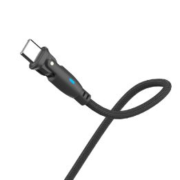 USB-C laidas juodas 2m su 180° jungtimi