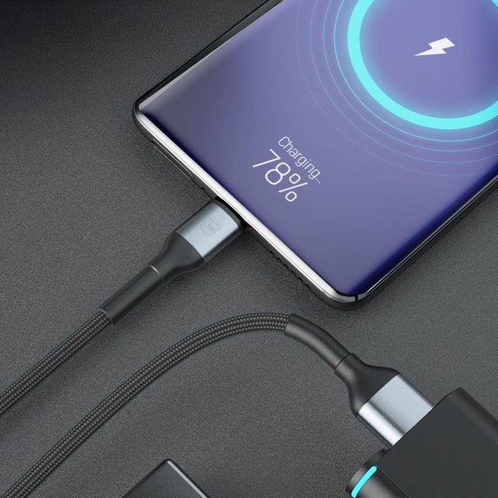 Įkrovimo laidas USB-A į USB-C juodas 1m 18W