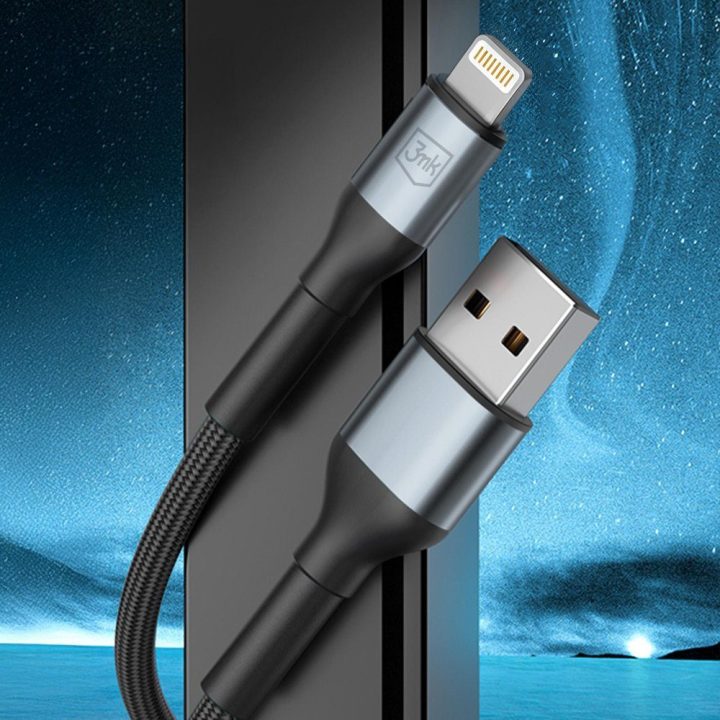 Lightning laidas juodas pintas 1m