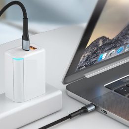 USB-C laidas juodas 100W pintas 1m