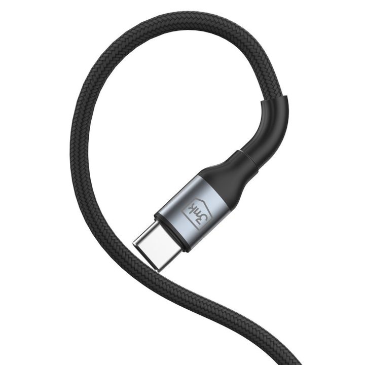 USB-C laidas juodas 100W pintas 1m