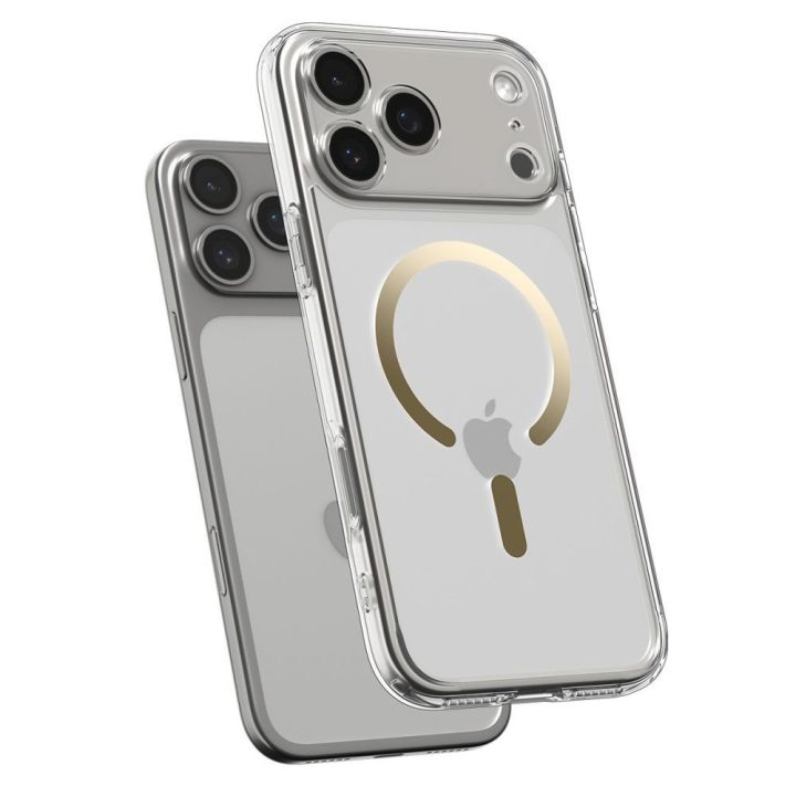 iPhone 17 Pro Max dėklas su MagSafe skaidrus auksinis Spigen