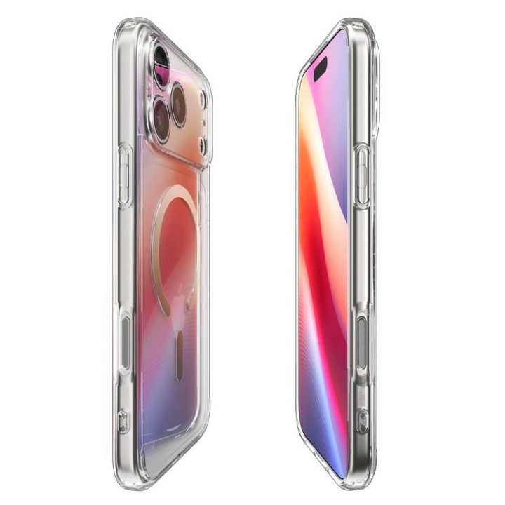 iPhone 17 Pro Max dėklas su MagSafe skaidrus auksinis Spigen