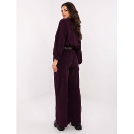 Kelnės tamsiai violetinės veliūrinės Moe