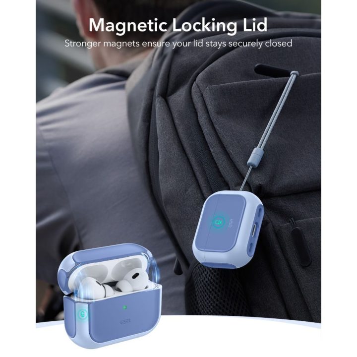 Dėklas MagSafe AirPods Pro ESR Orbit Halolock – patikimai apsaugai ir belaidžiam įkrovimui.