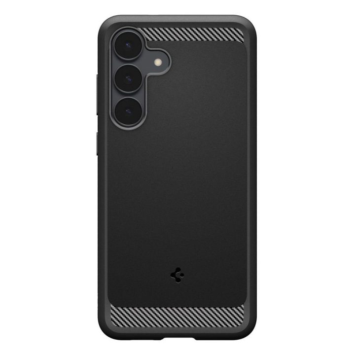 Samsung Galaxy S25 FE dėklas matinio juodos spalvos su apsauga Spigen