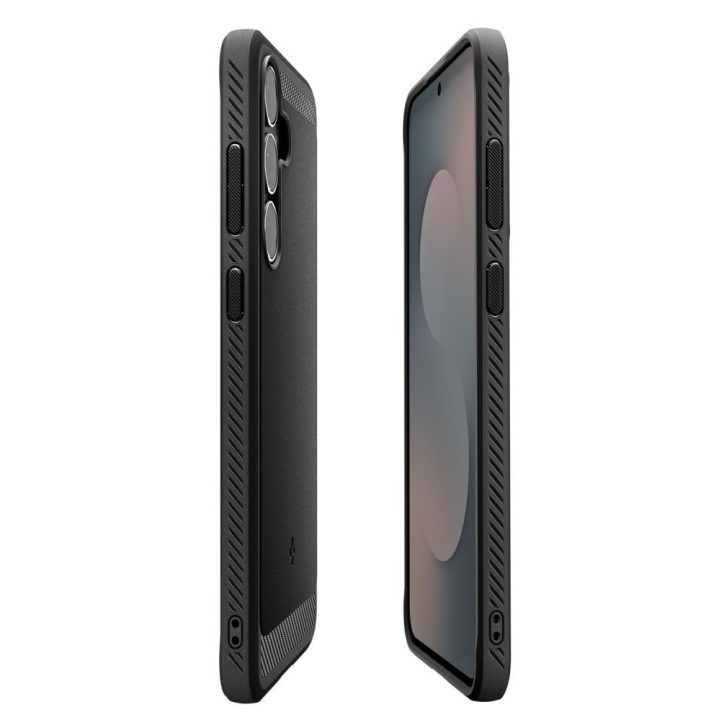 Samsung Galaxy S25 FE dėklas matinio juodos spalvos su apsauga Spigen