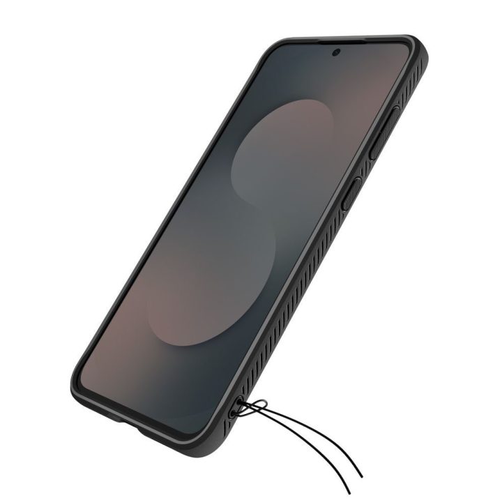 Samsung Galaxy S25 FE dėklas matinio juodos spalvos su apsauga Spigen