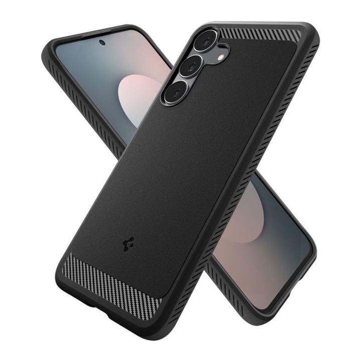 Samsung Galaxy S25 FE dėklas matinio juodos spalvos su apsauga Spigen