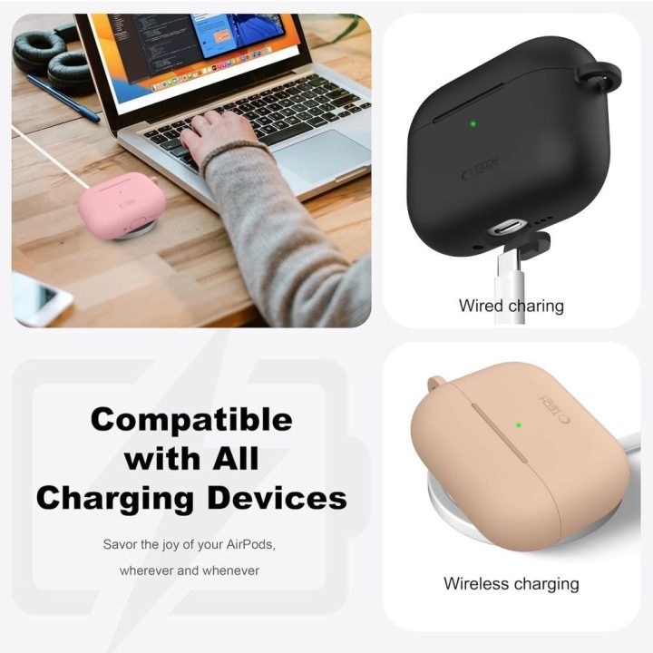 Dėklas silikoninis AirPods Pro – patogiai apsaugai ir lengvam nešiojimui.