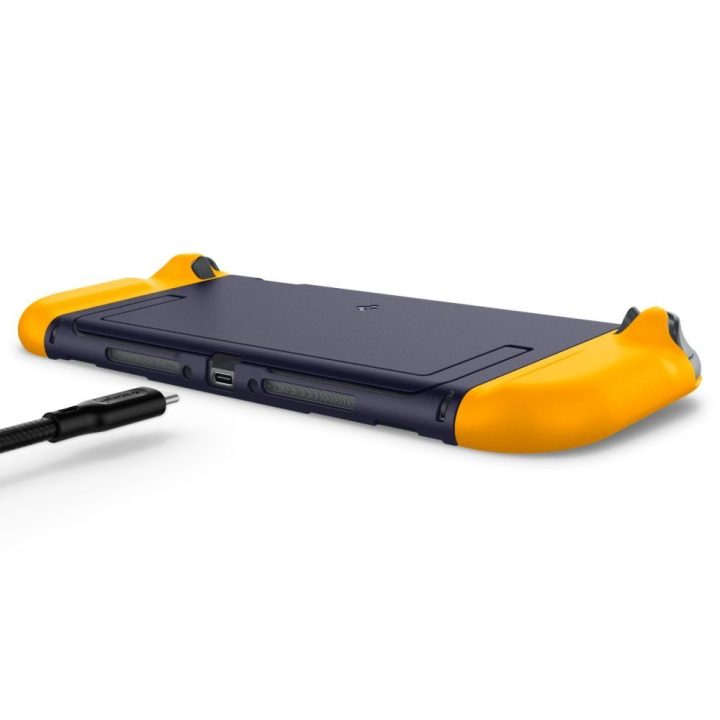 Dėklas tamsiai mėlynas Nintendo Switch 2 Spigen Nano Pop – patikimai apsaugai ir žaidimų patogumui.