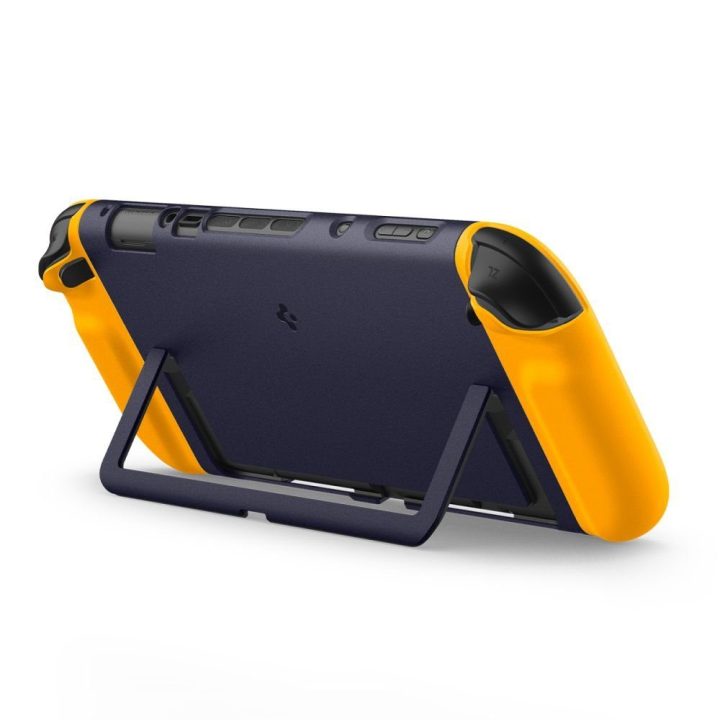 Dėklas tamsiai mėlynas Nintendo Switch 2 Spigen Nano Pop – patikimai apsaugai ir žaidimų patogumui.