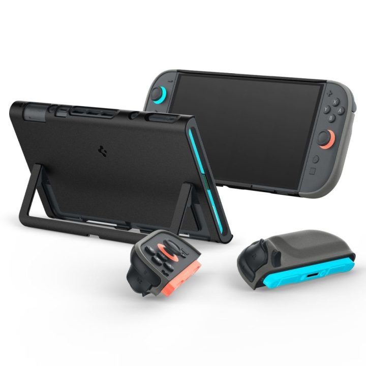 Dėklas juodas Nintendo Switch 2 Spigen Nano Pop – patogiai apsaugai ir žaidimų malonumui.