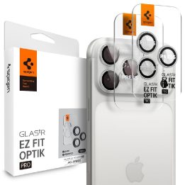 Stikliukas kamerai iPhone 16 Pro Max Spigen Optik Pro – objektyvo apsaugai ir vaizdo raiškai.