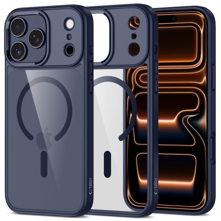 Dėklas MagMat skaidrus mėlynas iPhone 17 Pro – apsaugai ir stiliui kasdien.
