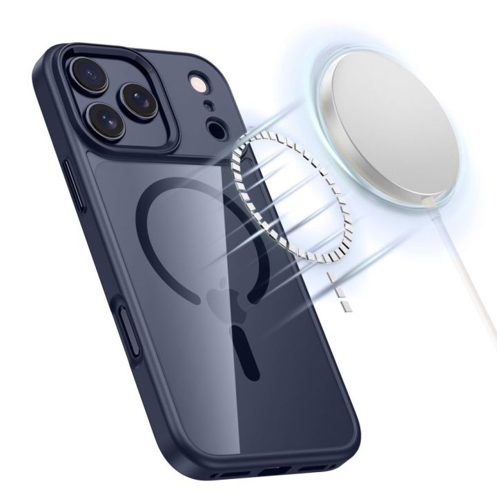 Dėklas MagMat skaidrus mėlynas iPhone 17 Pro – apsaugai ir stiliui kasdien.