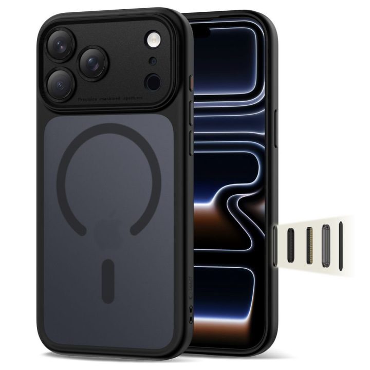 iPhone 17 Pro dėklas su MagSafe matinės juodos