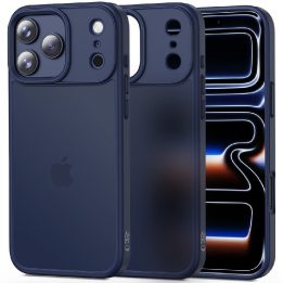 iPhone 17 Pro dėklas matinės tamsiai mėlynos