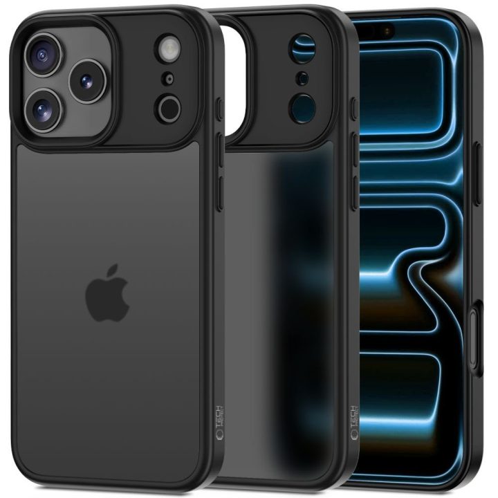 iPhone 17 Pro Max dėklas matinės juodos spalvos