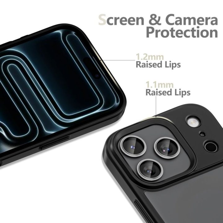 iPhone 17 Pro Max dėklas matinės juodos spalvos