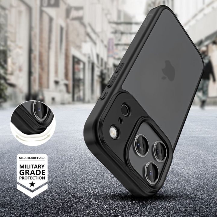iPhone 17 Pro Max dėklas matinės juodos spalvos