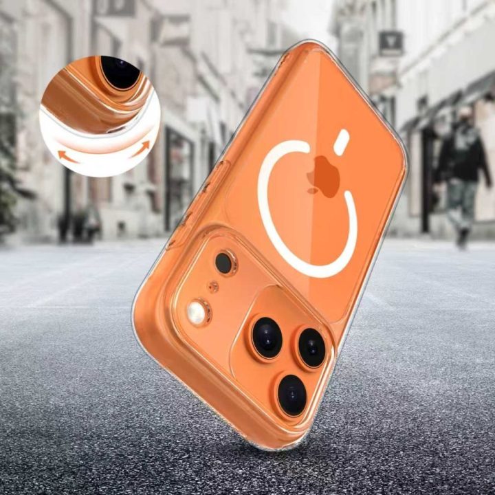 Dėklas skaidrus iPhone 17 Pro Max Magpeak – minimalistinei apsaugai ir matomumui.