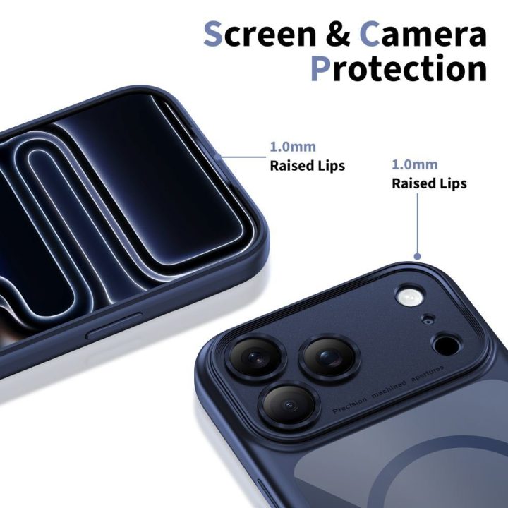 iPhone 17 Pro dėklas tamsiai mėlynas su MagSafe