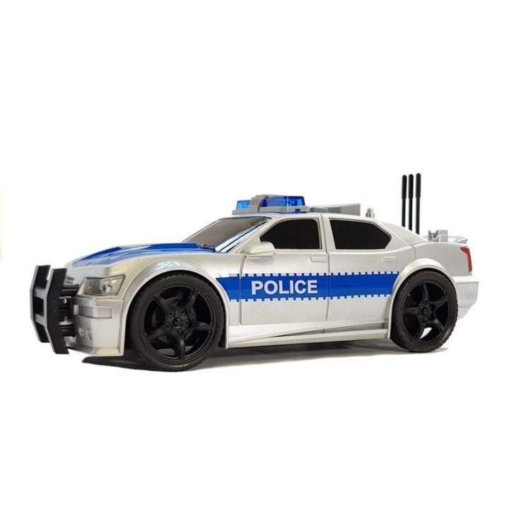 Mašinėlė policijos modelio su šviesomis ir garsais – žaidimams ir nuotykiams namuose.