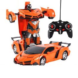 Robotas-automobilis transformeris nuotoliniu būdu valdomas, 21 cm, oranžinis
