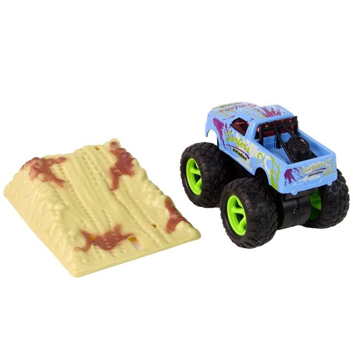Žaislinis automobilis Monster Truck su guminiais ratais – nuotykiams ir greičiui žaidimuose.