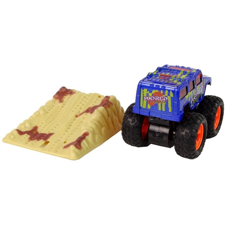 Žaislinis automobilis Monster Truck su guminiais ratais – nuotykiams ir greičiui žaidimuose.
