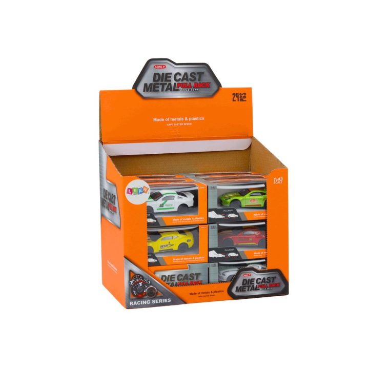 Auto metalinis 1:43 su guminiais ratais – žaismingiems nuotykiams ir kolekcijai.
