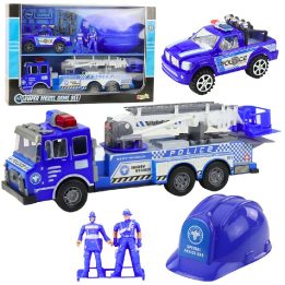 Žaislinis policijos automobilis su šalmu – nuotykiams ir vaizduotei lavinti vaikams.