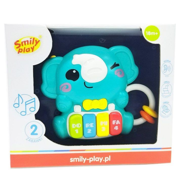 Pianinas žaislinis drambliuko formos Smily Play – džiaugsmui ir kūrybiškiems nuotykiams.