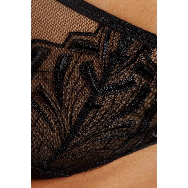 Kelnaitės juodos su siuvinėtu angelu Knickers