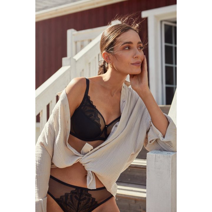 Kelnaitės juodos su siuvinėtu angelu Knickers