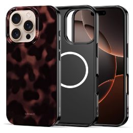 iPhone 16 Pro dėklas juodas su raudonais akcentais